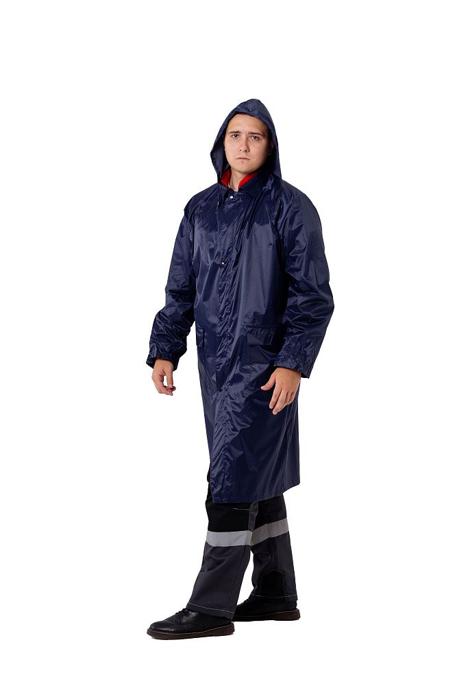 Плащ нейлоновый с ПВХ влагозащитный, синий